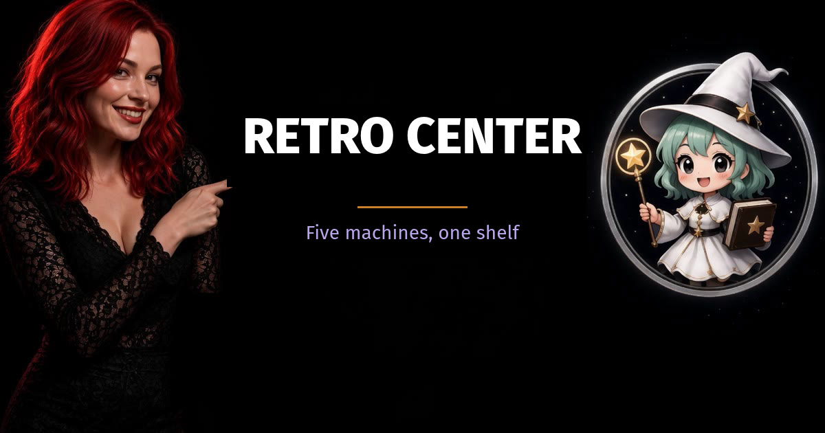 RETRO Center. Five machines, one shelf.